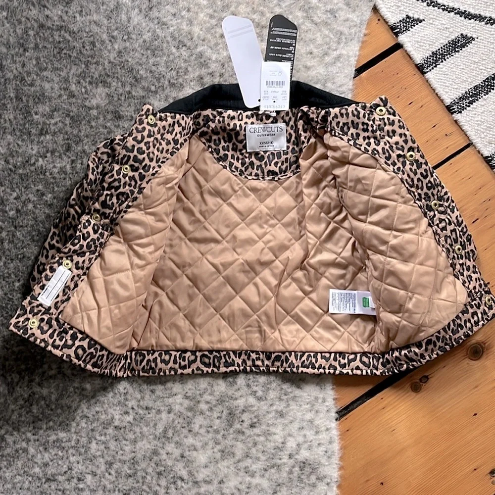 J.Crew Crewcuts Girls' Leopard Lightweight Puffer Jacket—XXS